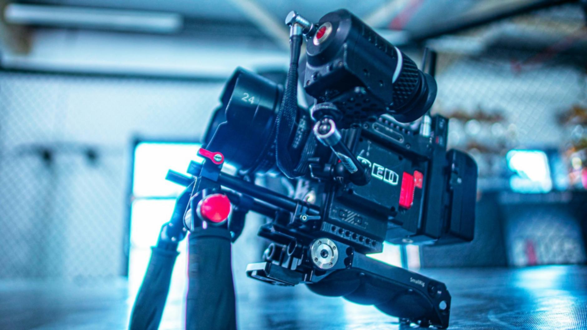 3D motion graphics scene with camera movement and depth